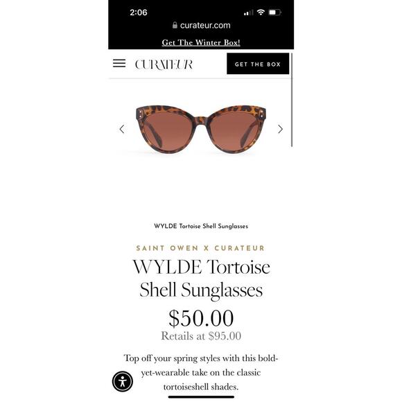 NWT Saint Owen X Curateur WYLDE Tortoise Sunglasses w Logo Case - Black & Brown - Picture 5 of 9
